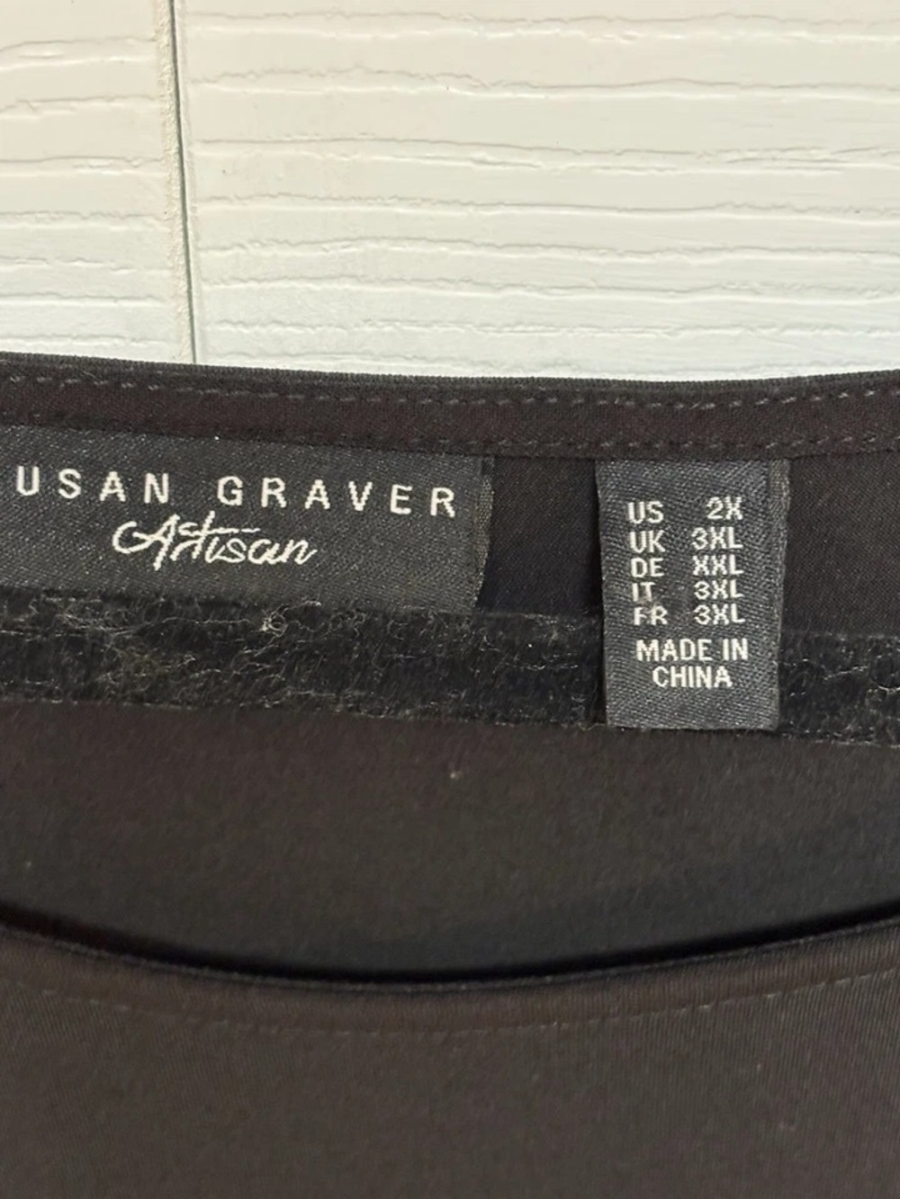 Susan Graver Black Long-Sleeve Top with Hem Embellishment - Picture 3 of 5